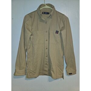 Tyndale Classic Casual FR Shirt Mens SM Khaki Tan Flame Resistant CAT 2 2112 USA